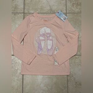 Cat & Jack Girls' Long Sleeve T-Shirt Valet Graphic Print Size XS 4/5 NWT